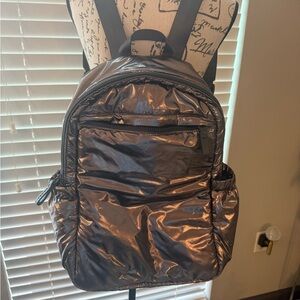 Danskin Shiny Black Puffer Backpack